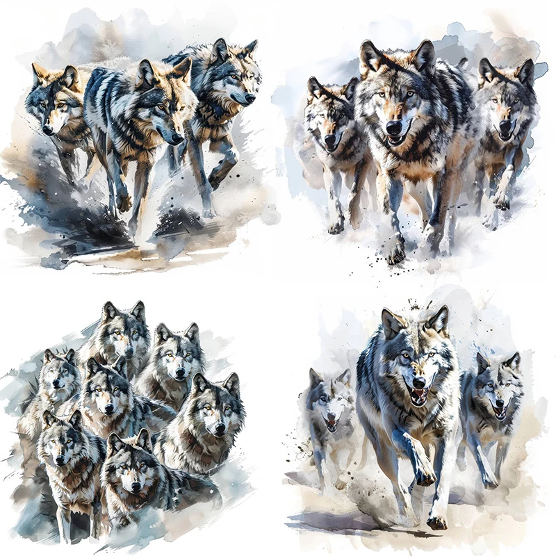MT863# Wild Wolf Pack Stickers,Wall Toilet Decal Removable, Vinyl Car Sticker for Bathroom Decor, Outdoor Indoor Use