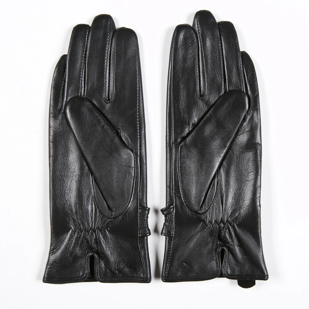 GOURS Winter Real Leather Gloves Women Black Genuine Goatskin Gloves Fashion Soft Fleece Lining Warm Driving New Arrival GSL034