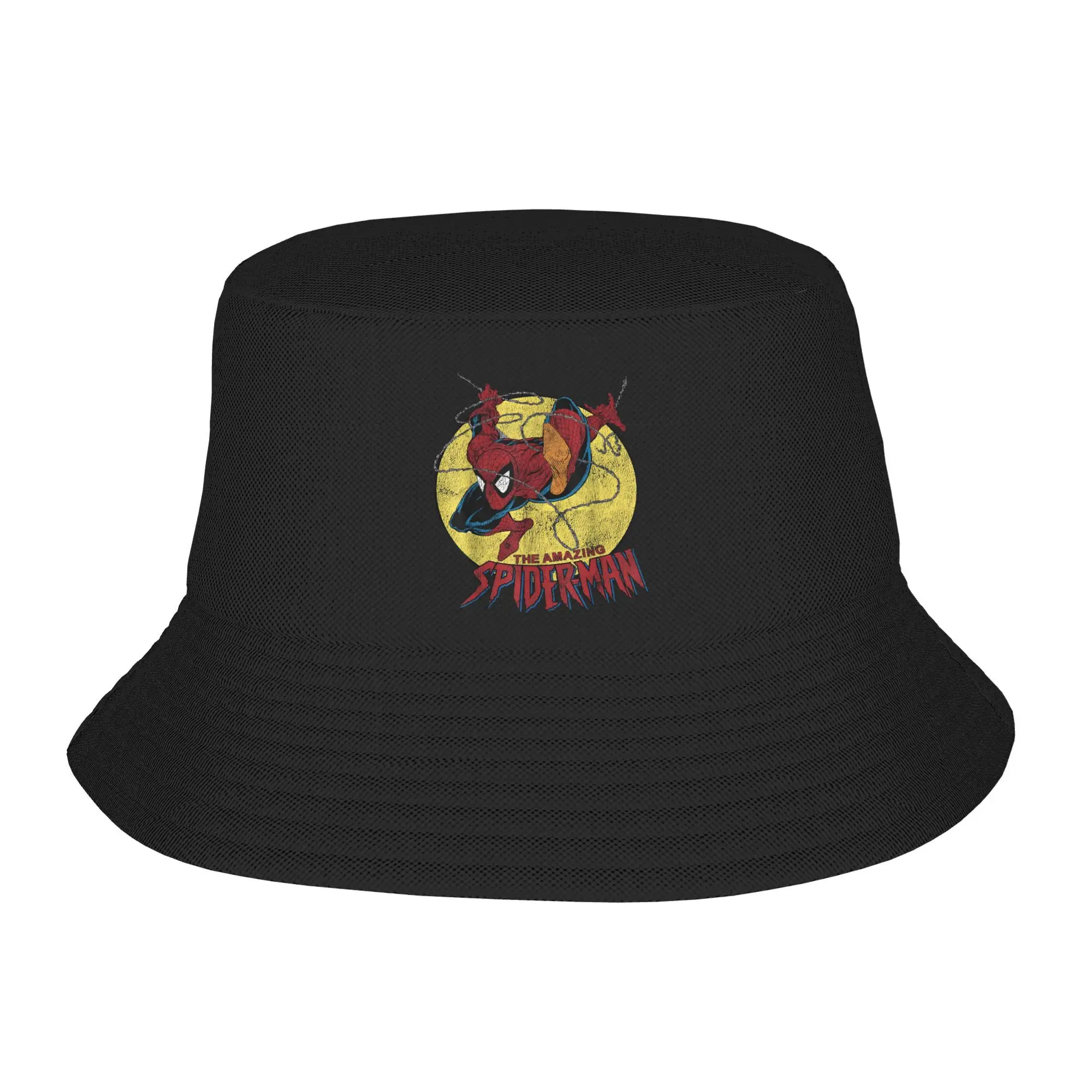 

Unisex The Amazing Spider Man Jump Logo Bucket Hat Personality Fisherman Hats Summer Fashion Hunting Caps Outdoor Sunscreen Hat