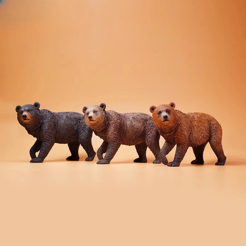 JXK Model Zwierzęcia - Mały Brązowy Niedźwiedź z Żywicy, Skala 1/6, Idealny do Figur 12-calowych, Dekoracja Scen, Kolekcjonerski