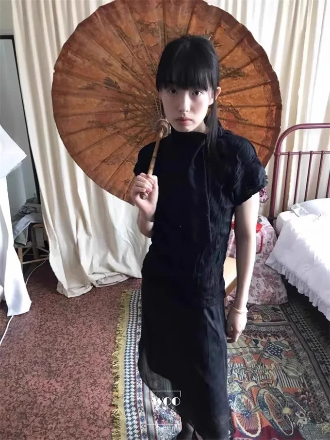 New Chinese Style Retro Texture Short Sleeve T-Shirt Necktie Design Base Layer Top Commute Style Other Material Made