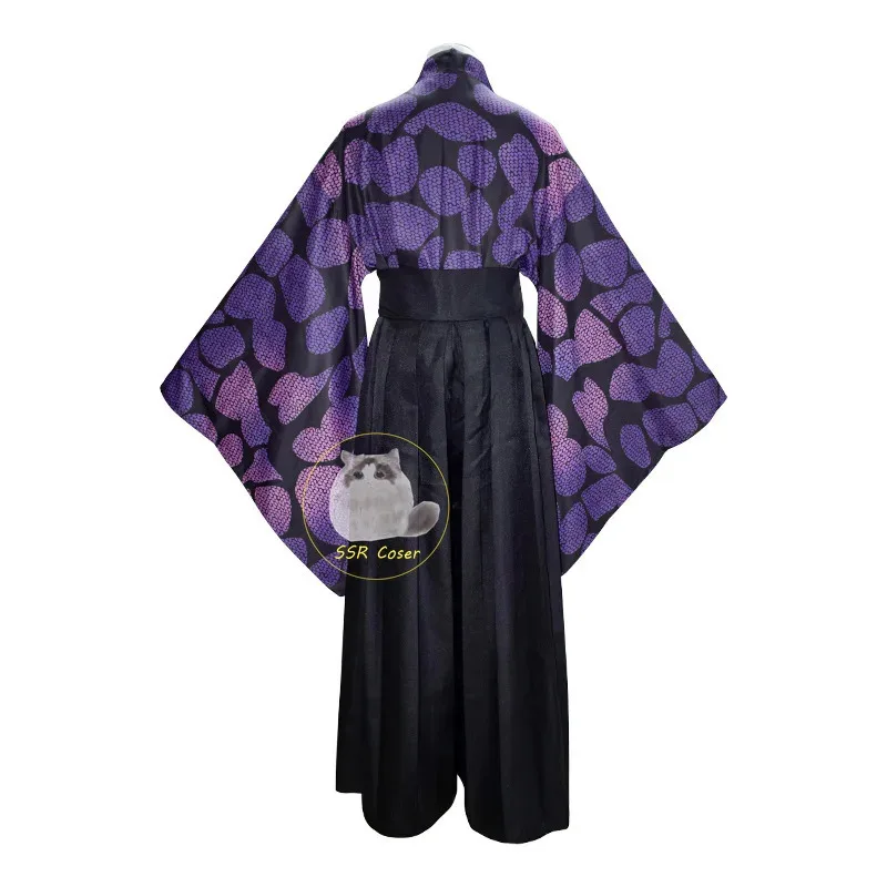 애니메이션 Kokushibo 코스프레 의상 악마 슬레이어 Kimetsu No Yaiba 코스프레 유니폼 Kokushibou 가발 할로윈 파티 의상 남성용