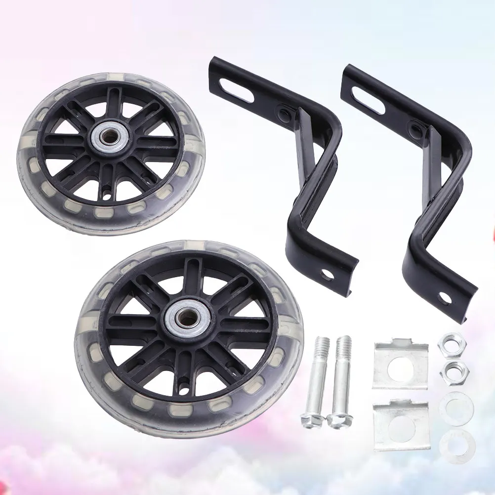 

2Pcs Bike Training Wheels Flashing Light Silent Wear-Resistant Adjustable Auxiliary Wheels for Bike Balance Stability