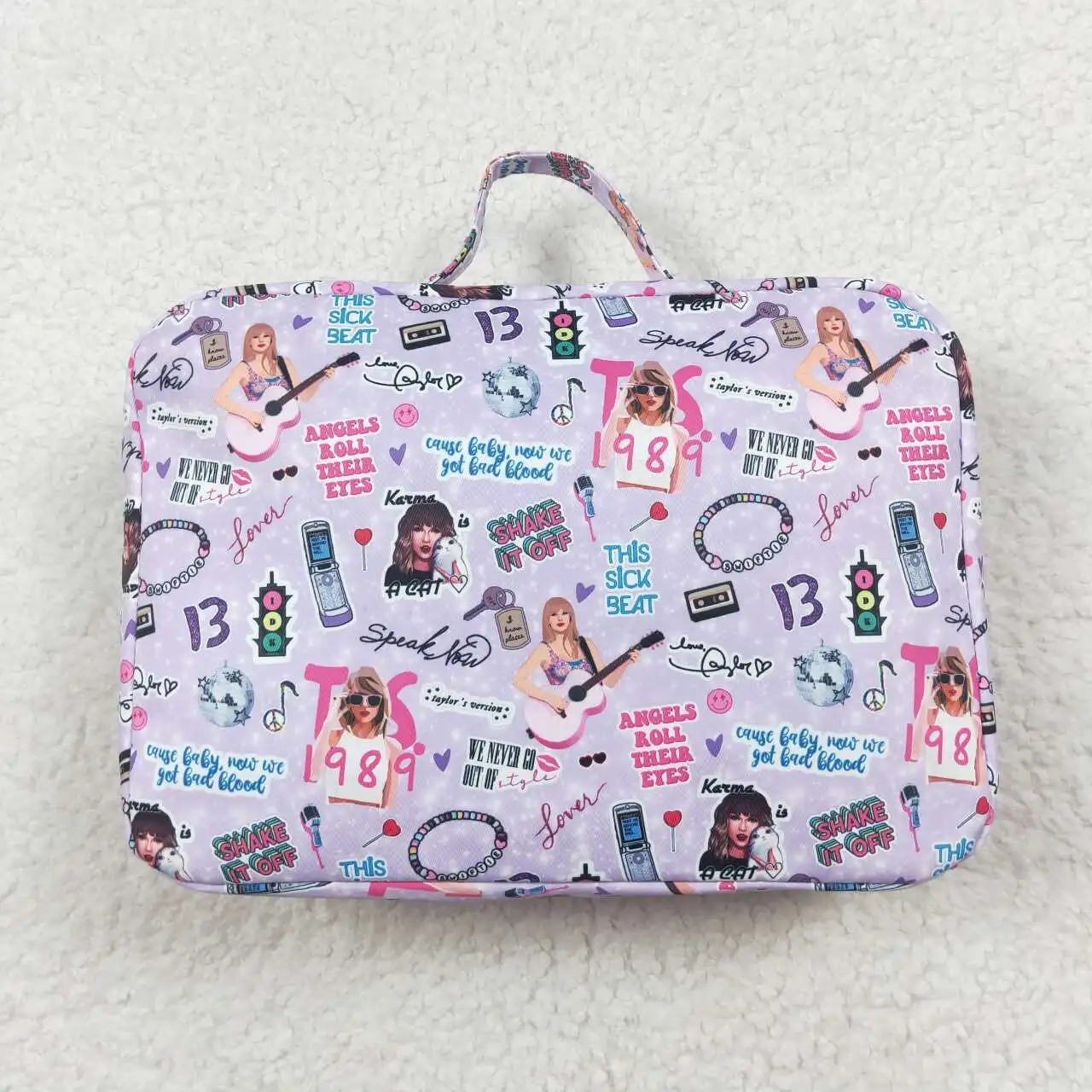 New Fashion Back To School Purple Lunch Box Picnic Bag Wholesale Boutique Children Outfit Clothes RTS