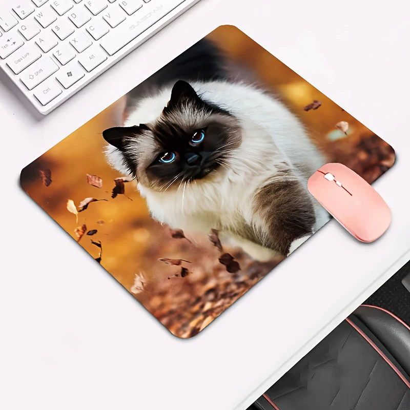 

Cute Kawaii Black Cat Anime Mouse Pad SMALL Computer Office Game Table Mats XS Rubber Anti-slip Gaming Keyboard Desk Pads