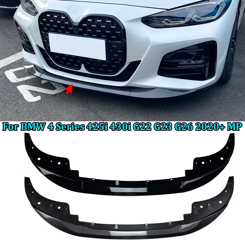 

Car Front Bumper Lip Splitter Diffuser Body Kits Spoiler Bumper Guard PP For BMW 4 Series 425i 430i G22 G23 G26 2020-2023 MP