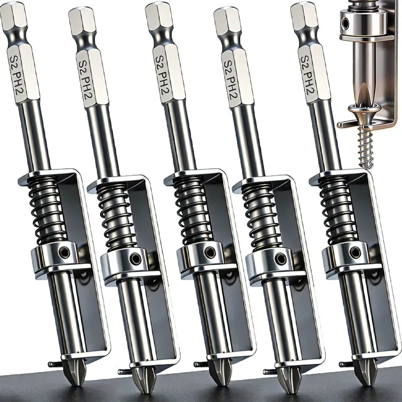 Spring Loaded Screw Holder Bit Universal Anti-Drop Screw Retaining Tool Stainless Steel Wear Resist Mechanics Electricians Part