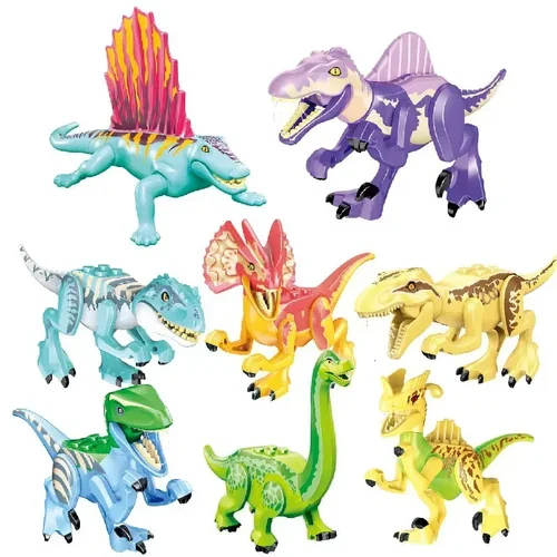 쥬라기 디노 월드 T- Rex Carnotaurus 익룡 공룡 동물 피규어 모델 빌딩 블록 벨로키랍토르 브릭 MOC 어린이 장난감 