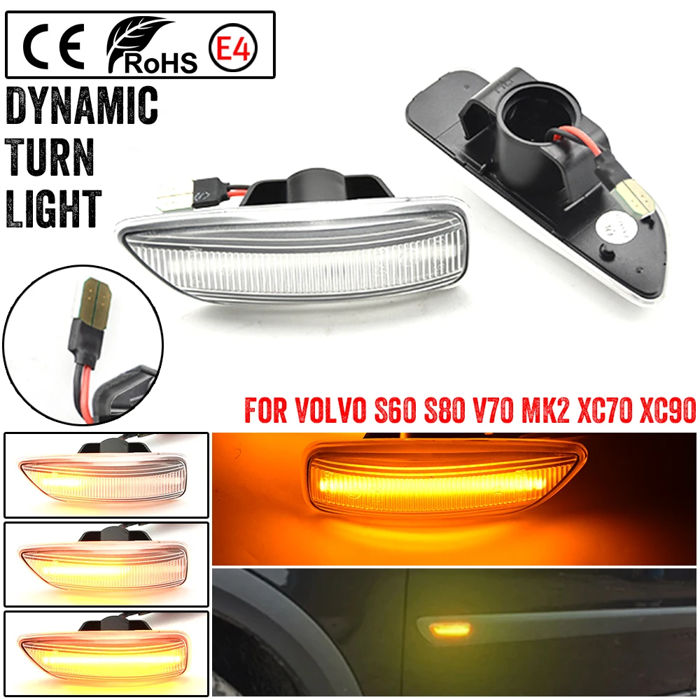 1999-2006 For Volvo S80 MK1 (TS.XY)  Side Mirror Sequential Lamp Blinker Indicator LED Dynamic Turn Signal Light