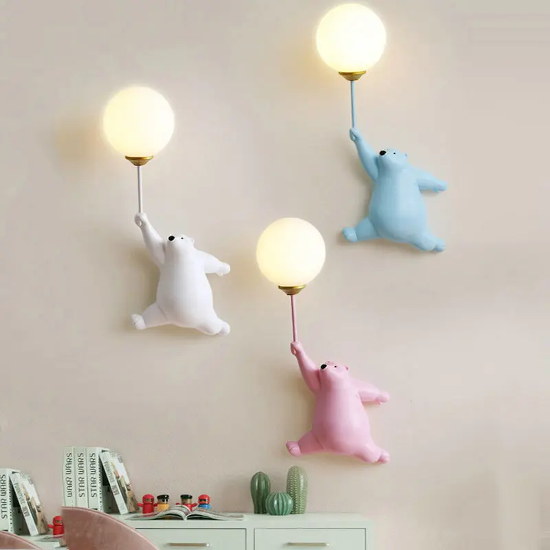 lampada de parede urso dos desenhos animados para o quarto das criancas cabeceira interior luzes impressao 3d lua iluminacao azul branco rosa g9 01