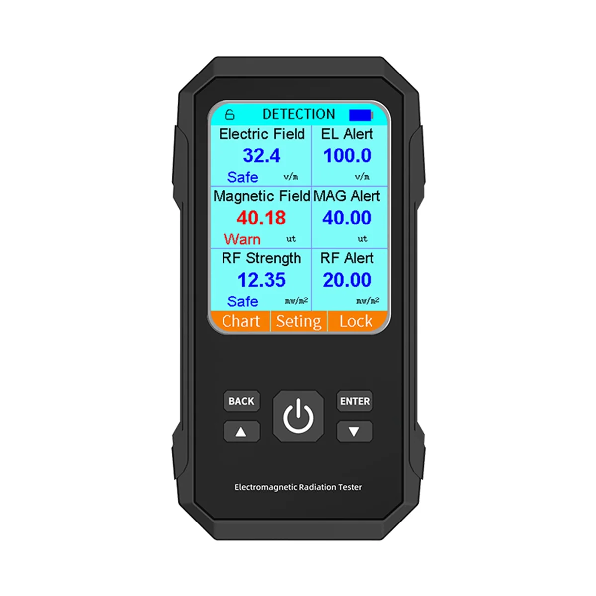 

Digital Electromagnetic Radiation Detector Electric Field Magnetic-Field Intensity Tester EMF Meter VT-ER2 Black