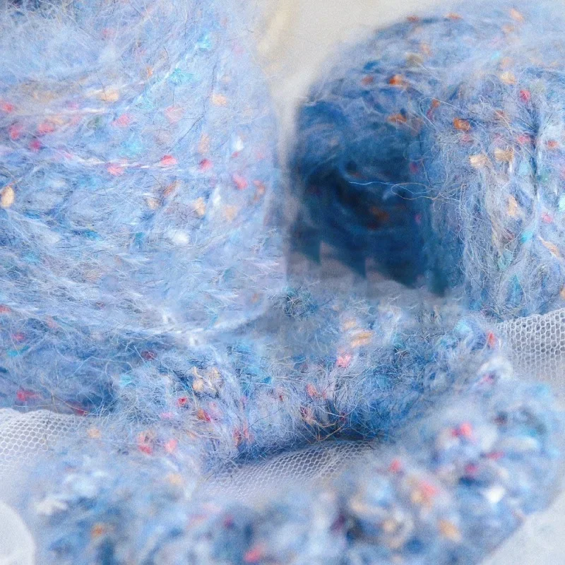 

50g/roll Mohair Blend Yarn Scarf Sweater Hat Crocheted Thread Line Hand Knitting Wool Yarn Gypsophila Mixed Yarn DIY Sewing