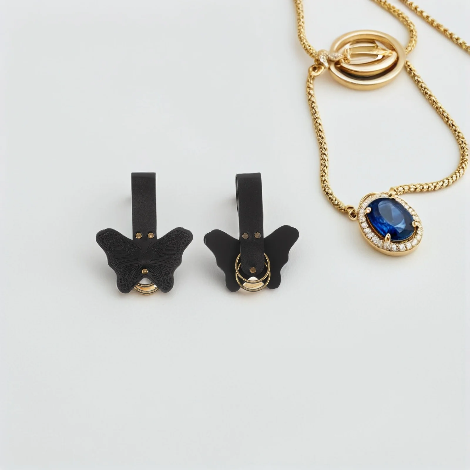 2 個の蝶のアクセサリードレスベルトクリップスカートブラックコスチューム小道具旅行