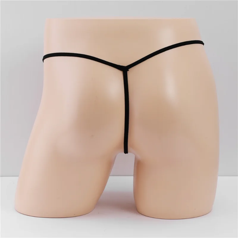 Mens Sexy Thong Silky Slippery Elephant Nose Pouch Gay Jockstrap Thin Mesh Transparent Underwear Low Waist Sissy Jock Strap