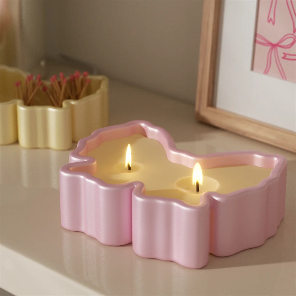 Nicole-caja de almacenamiento de lazo, moldes de silicona para hormigón, tarro de vela artesanal, molde de yeso de Jesmonite, decoración del hogar