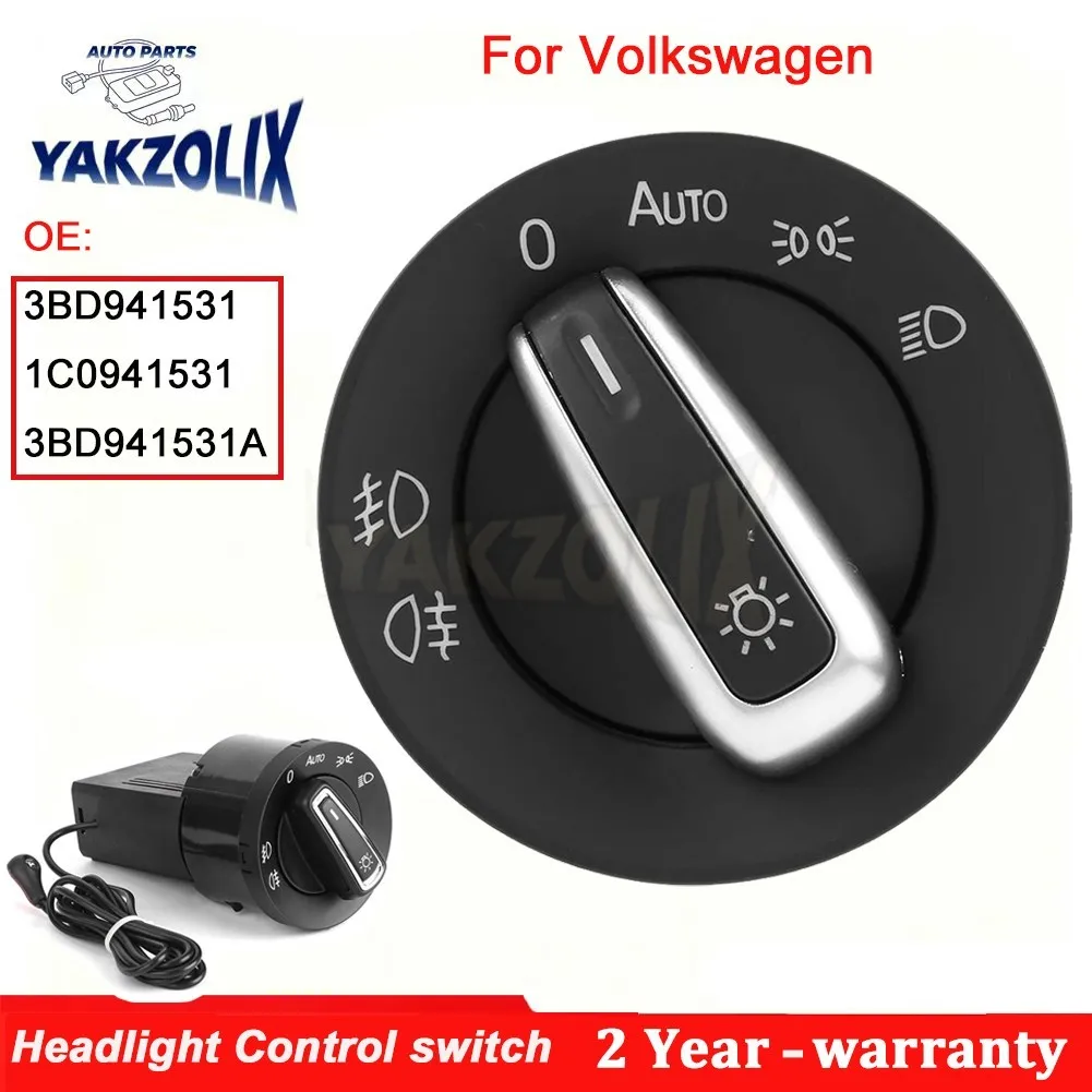 Для VW Jetta, Bora, Golf, Passat B5, Beetle, Polo, Sharan, Lupo, Transporter: кнопка управления фарами и противотуманными фарами 3BD941531