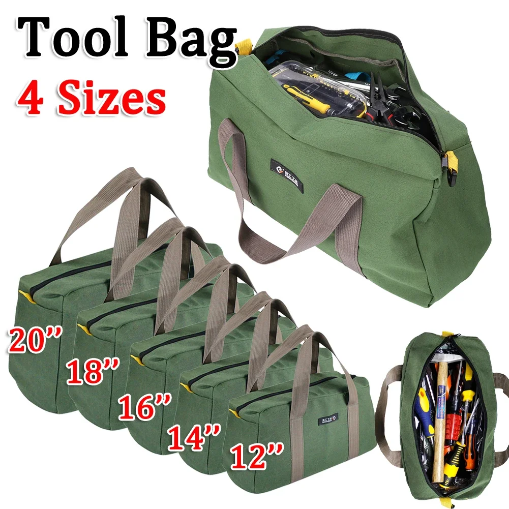 Electrician Tool Bag Thickened Canvas Pouch Tool Bags Portable Screwdriver Pliers Repair Hardware Hand Tools Storage Organizer