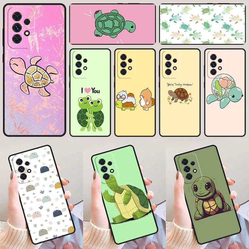 Cute Cartoon Turtle phone case For Samsung Galaxy A42 A31 A40 A51 A71 A32 A80 A91 A52 A72 A73 A20e A21S A50 A70 A11 A12 Cover