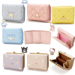 Sanrio Cinnamoroll Mymelody Kuromi kawaii Cartoon Women's Wallet Pu Leather Coin Purse Designer Purses Card Holder Girls Gifts