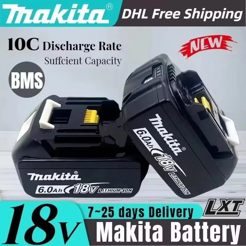 

100% Original Makita 6.0Ah5.0Ah3.0Ah Rechargeable Power Tool Battery，Replaceable LED Lithium-ion,LXT BL1860B BL1860BL1850 BL1830