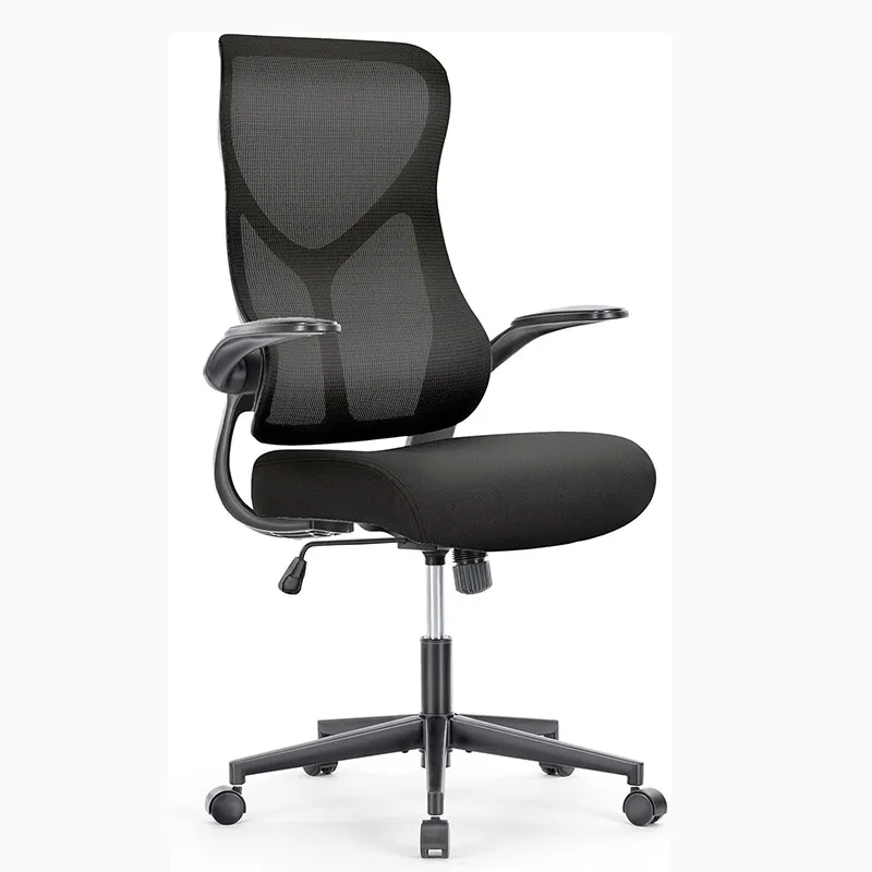 

Office Desk Chair Ergonomic High Back Computer Swivel, Comfy Gaming With Wheels, Lumbar Support, Flip Up Arms, 120°tilt, Black