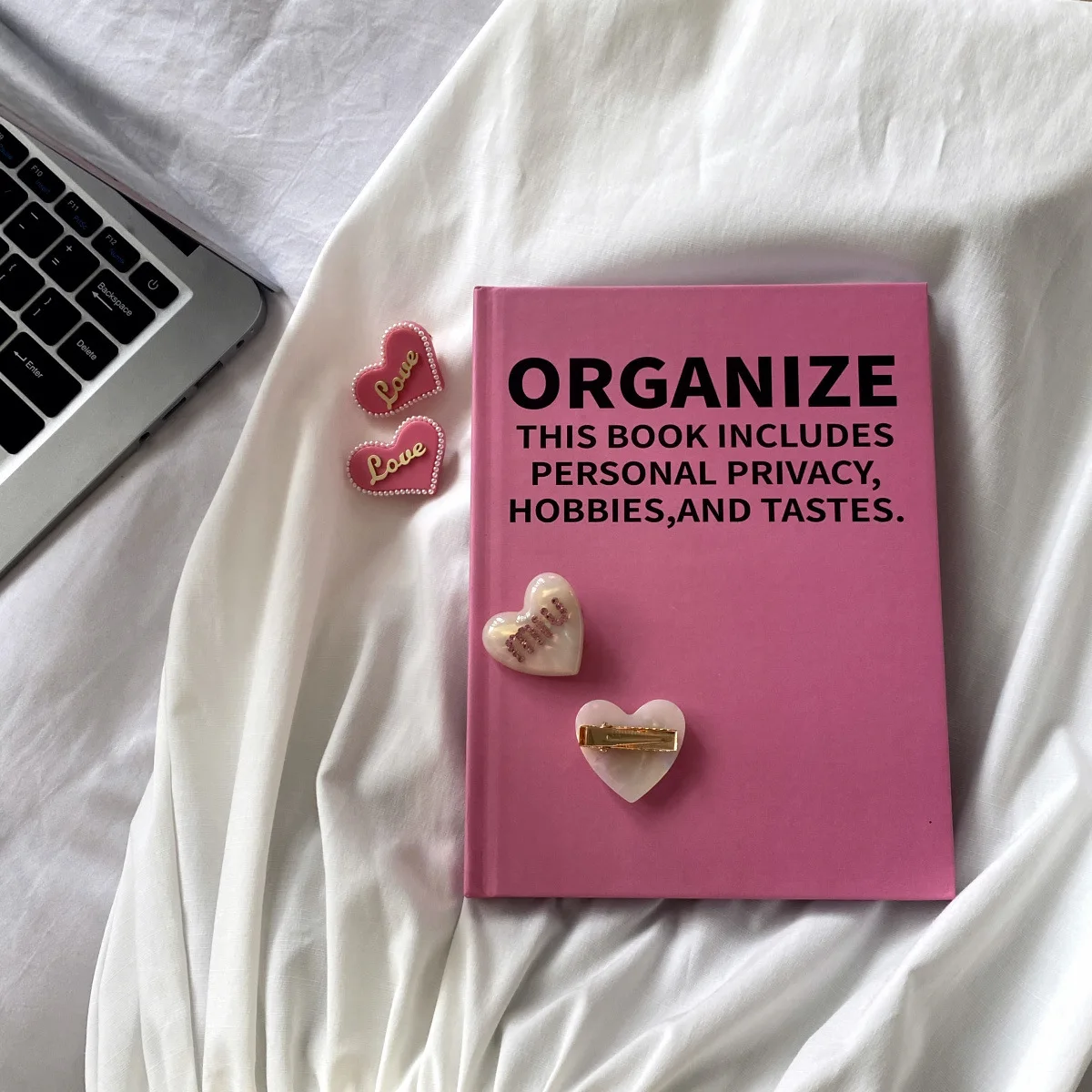 Homemade Pink English Notebook Magazine Book Photographing Props Versatile Notepad Aesthetic Room Decor Desk Decoration