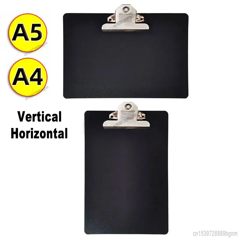 

A4 A5 Plastic Black Clipboard Folder Paper Ticket Bills Document File Clip Wordpad Office School Writing Drawing Pad Clamp Board