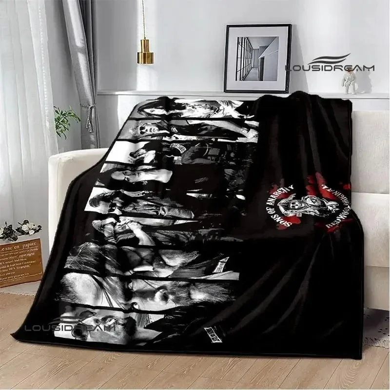 

Одеяло с ретро-принтом Sons of Anarchy, мягкое и теплое, для детей, идеально подходит для пикника или в качестве подарка на день рождения