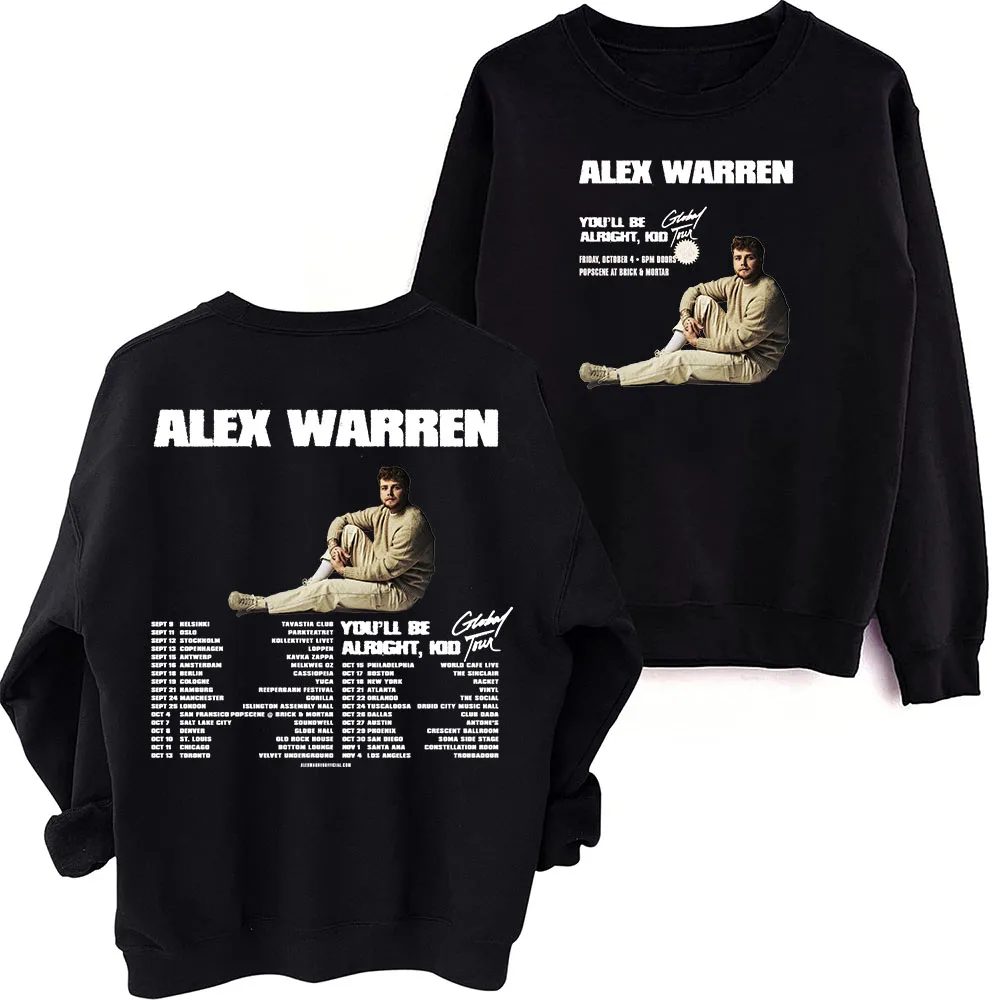 Alex Warren Tour Sweatshirt Harajuku Round Neck Long Sleeve Oversized Tops Fans Gift Tops