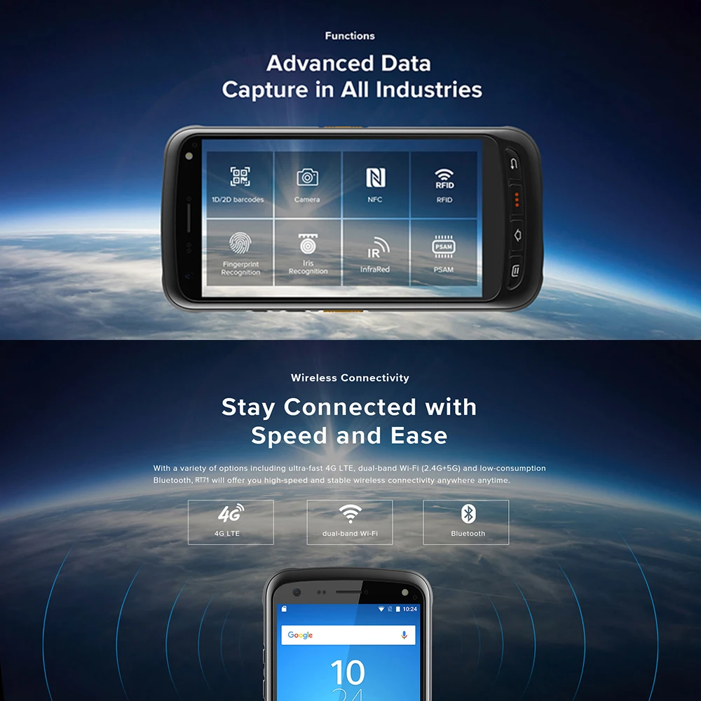 Rugged Android Handheld PDA Fingerprint UHF RFID Barcode Scanner Inventory Logistic Police Data Collector Terminal