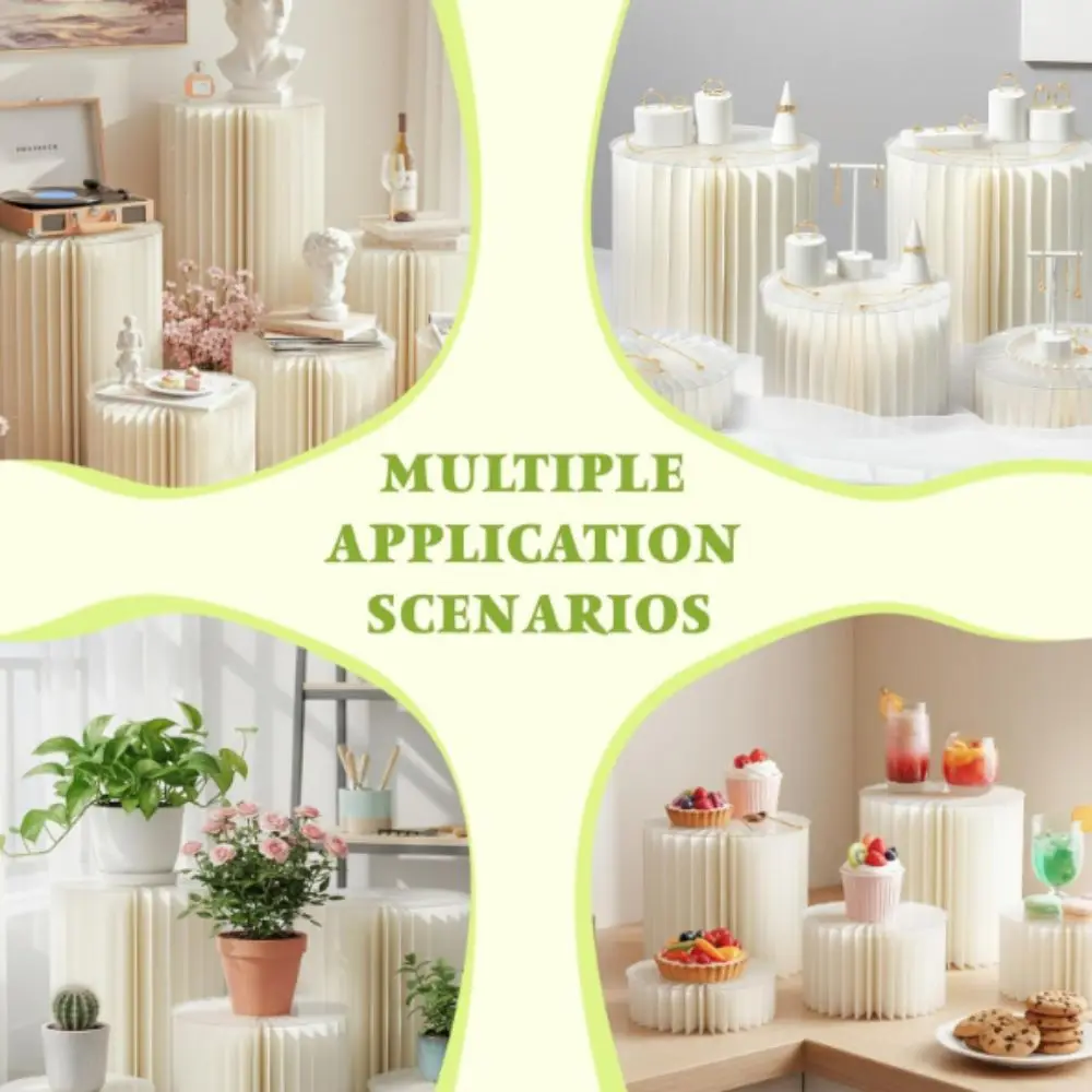 Combo Folding Display Stand Paper Column Ornament Food Display Riser Risers Roman Column Dessert Stand Birthday
