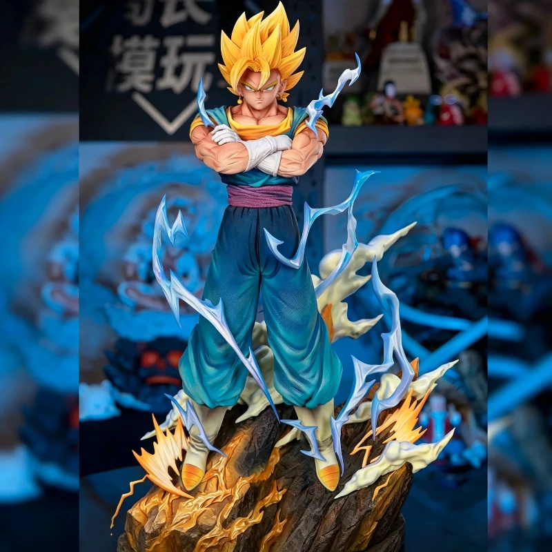 32cm Dragon Ball Super Saiyan Vegito PVC-Figur Goku & Vegeta Anime-Statue mit Blitz-Aura-Effekt Sammlerstück Modell Spielzeug Geschenk