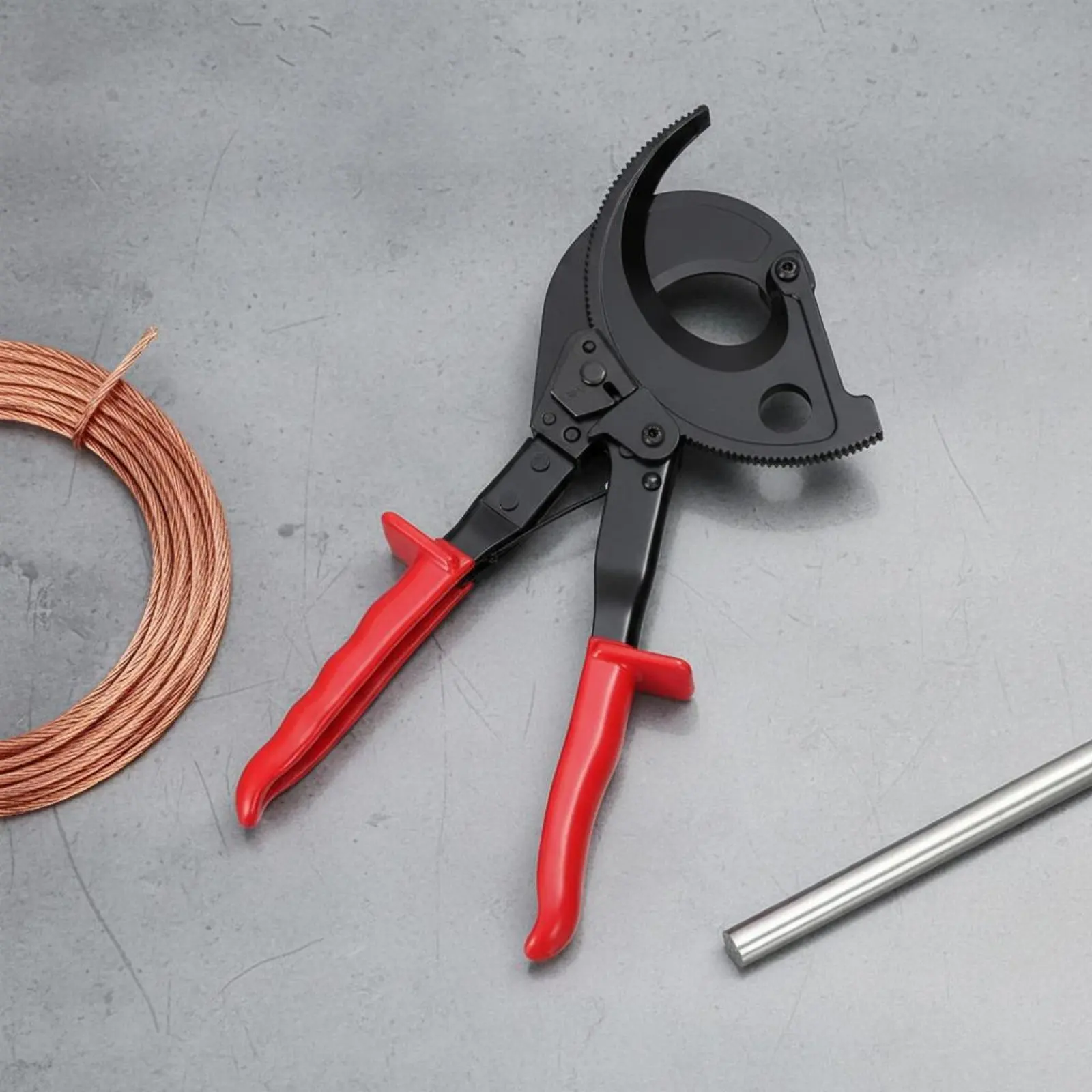 Picture 7: Ratcheting Cable Cutter Quick Release Heavy Duty Cable Shear Heavy-Duty Wire Cutter Non-Slip Grip Industrial Wire Cutting Tool