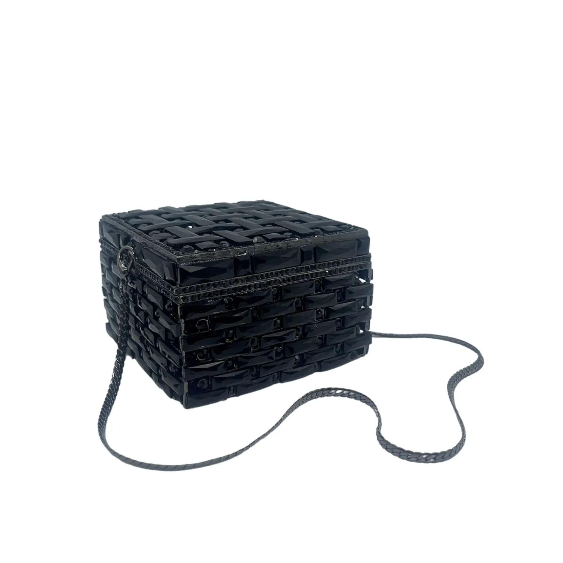 كريستال مخلب صندوق مربع صغير الماس عشاء حقيبة مأدبة المرأة كريستال مجوهرات صندوق تخزين مصمم حقيبة فخمة جودة عالية