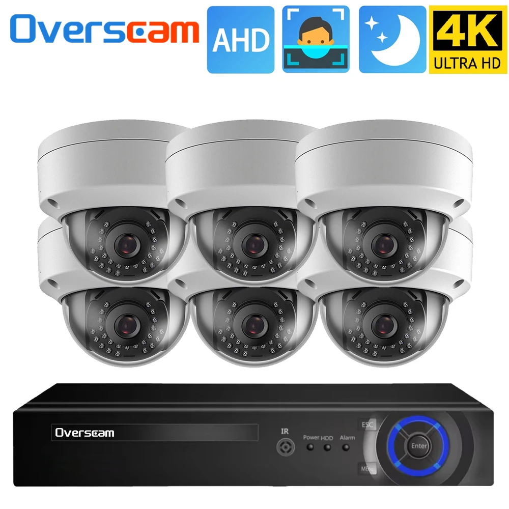 

Overscam AHD Camera Face Detection Kit 8MP 5MP 2MP Video Recorder Surveillance System Outdoor Security 8CH CCTV Set Email Alarm