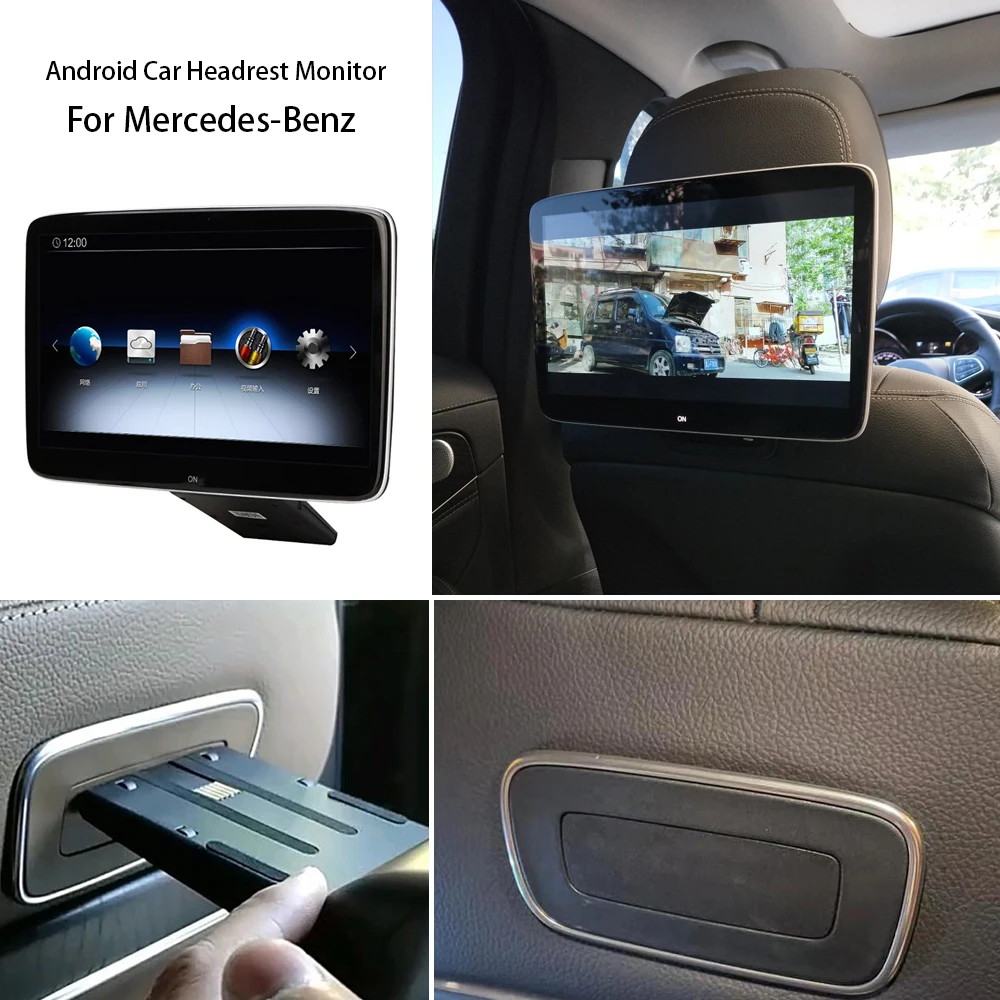 2026 New Car Dedicated UI style LCD Android 12.0 System Headrest With TV Monitor For Mercedes Benz GLE W167 Back Seat With jack