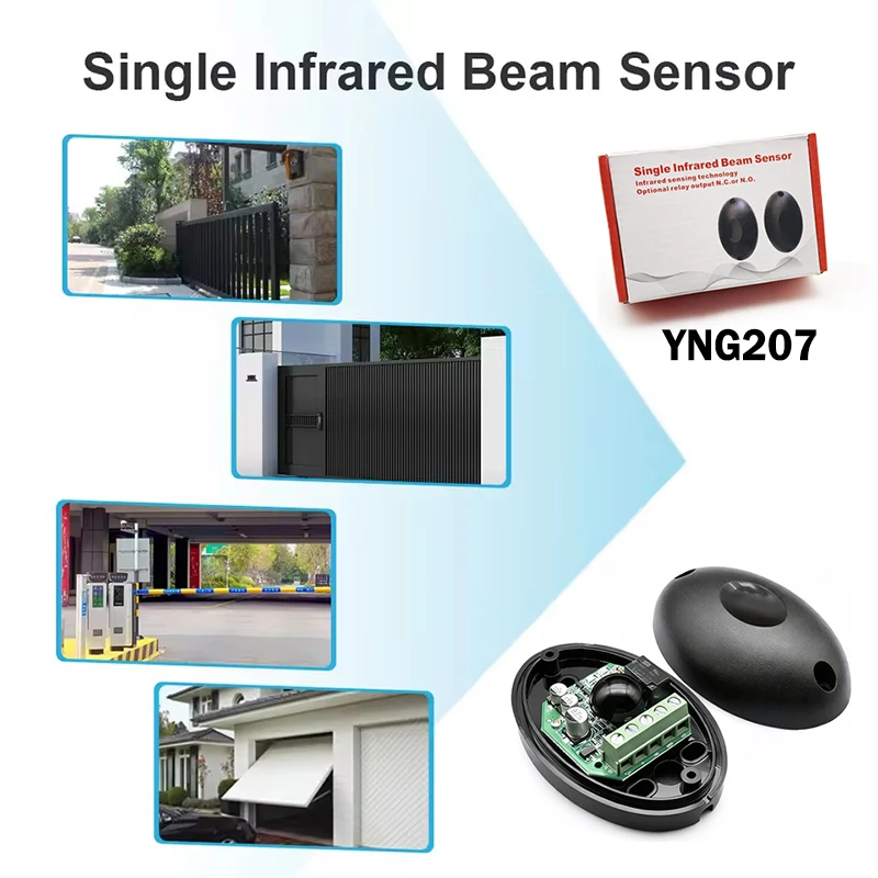 Active Photoelectric Single Infrared Beam Sensor Obstacle Detector Anti-theft Alarm System Home Gate Door Window Garage Control