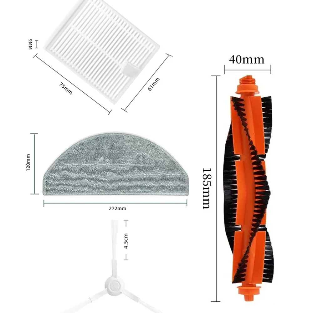 قطع غيار مكنسة كهربائية روبوت من Xiaomi ، E10 ، E12 ، B112 ، منظف مكنسة ، فرشاة جانبية دوارة ، فلتر Hepa ، قماش ممسحة ، قطع غيار الخرق #3