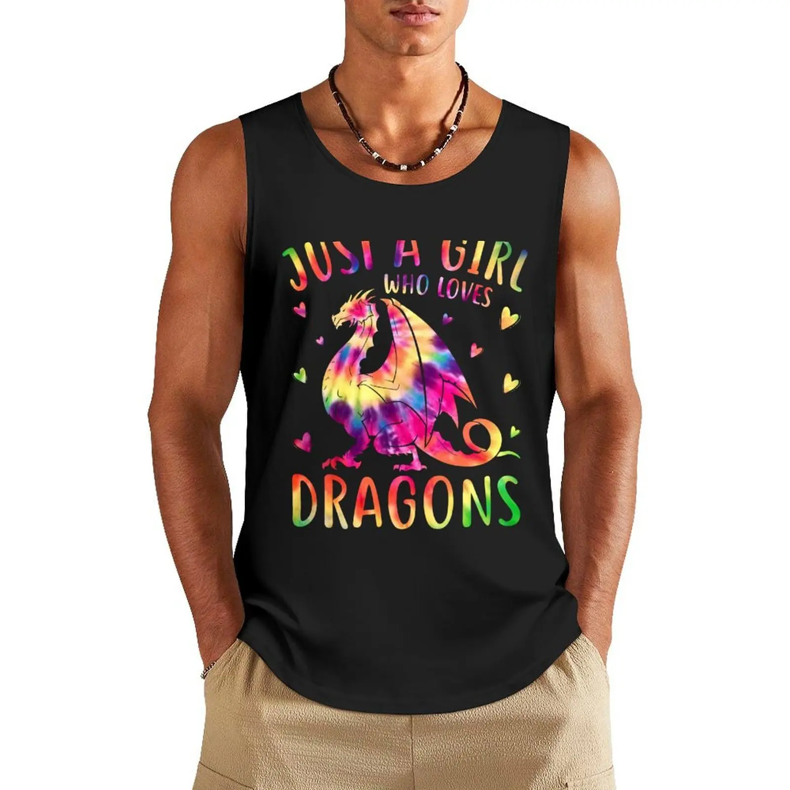 

Cute Just A Girl Who Loves Dragons Women and Girls Tank Top sleeveless t shirt muscular man