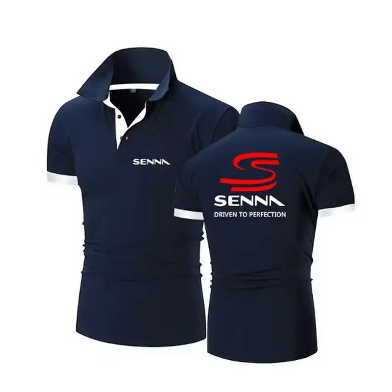 Ayrton Senna 2025 Men's New Summer Hight Quality Polos Sports Print T-Shirt Short Sleeves Fashion Casual Lapel Streetwear Tops