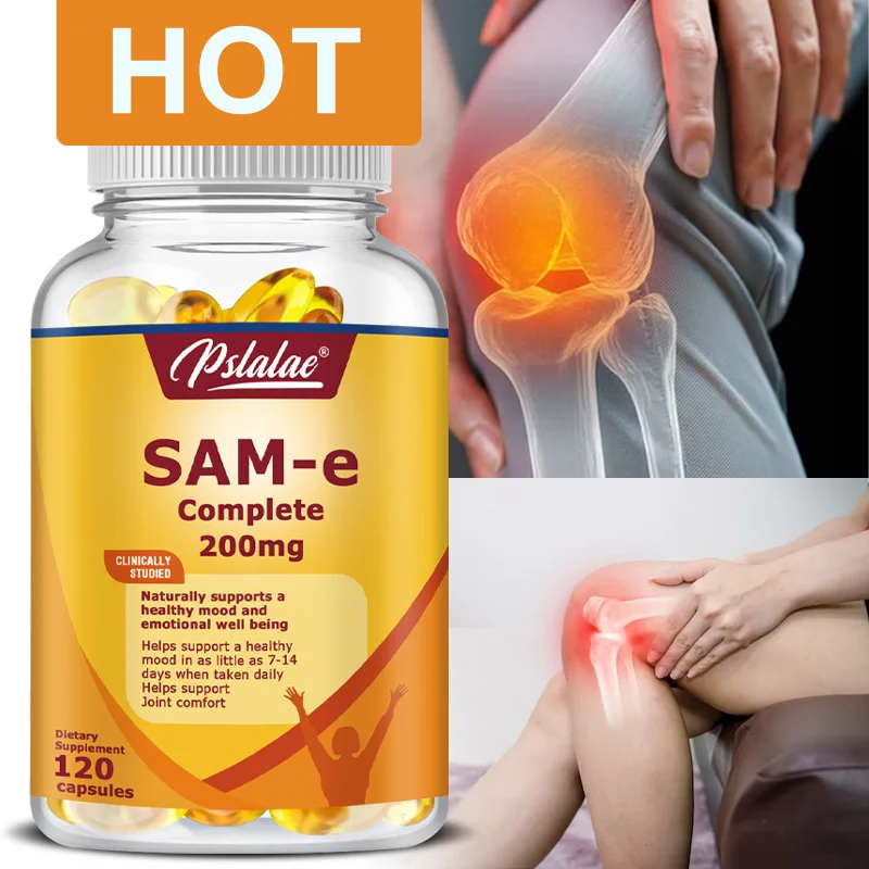 Natural SAM-e 200 Mg, Supports Good Mood, Joint Health & Brain Function 120 Capsules Non-GMO