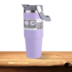 30oz Portable Water Cup with Handle Travel Vacuum Flask Stainless Steel Vacuum Thermal Insulated Mug for Cold Hot Beverages