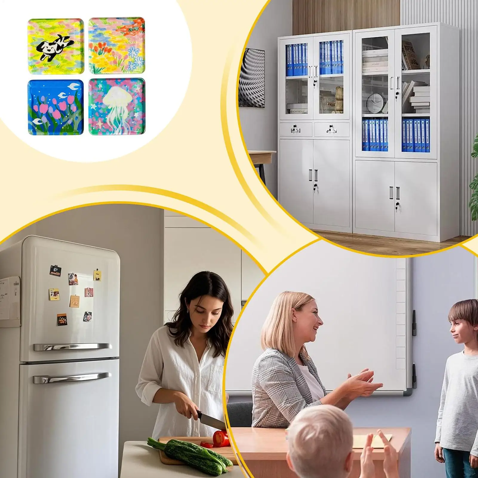Fridge Magnet Kit Magnetic Refrigerator Ornament Transparent Acrylic Decorations Diy Fridge Magnet Making Kit For Home Kitchen