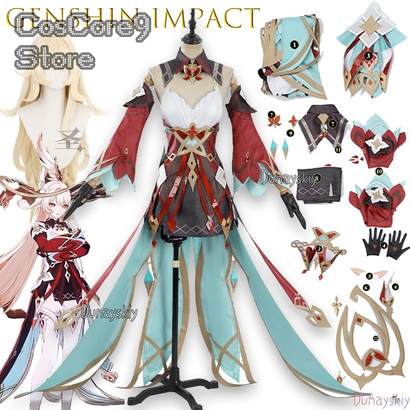 

game Genshin Impact Witch Alice Cosplay 코스프레 의상 Game Wig Dress Uniform Earrings Headwear Gong Props Halloween 코스프레 의상