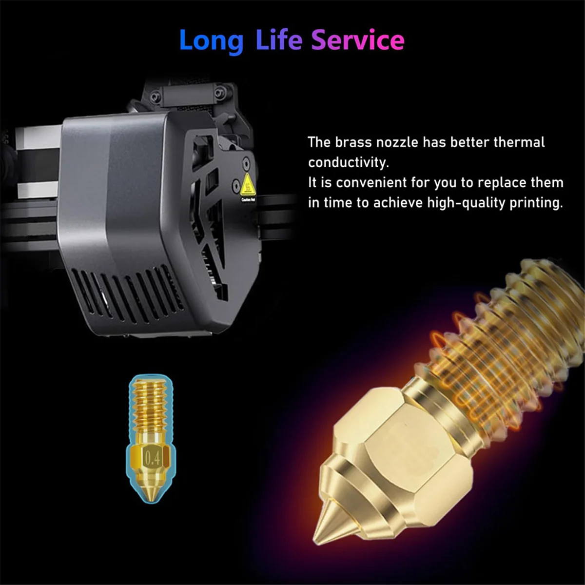 6 piezas para el kit de boquillas Ender 3 V3 SE, boquillas de latón para impresora 3D 0,4 mm 0,6 mm 0,8 mm, boquillas extrusoras de resistencia a altas temperaturas