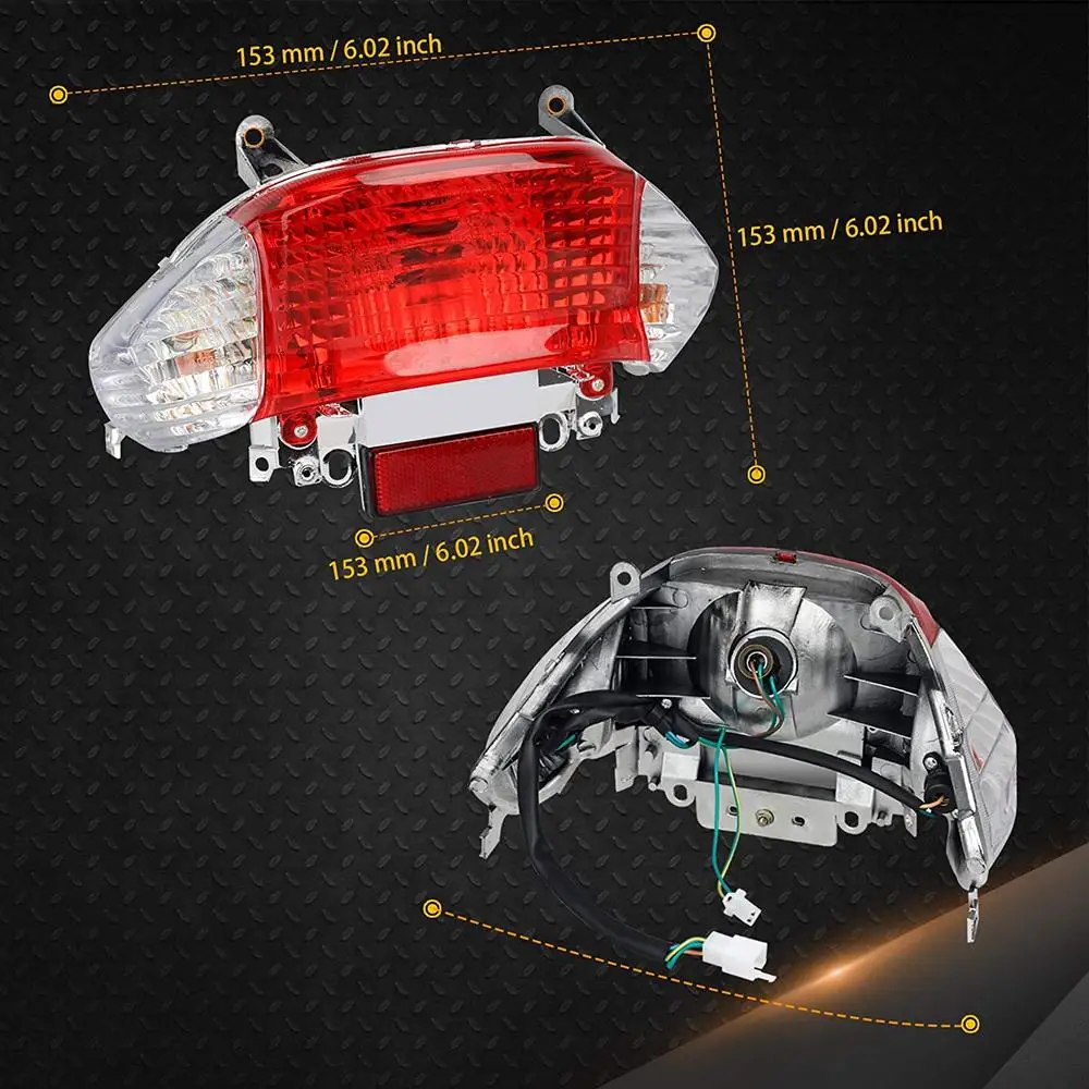 1 Set Scooter fanale posteriore per moto freno posteriore indicatori di direzione fanale posteriore compatibile per Gy6 50cc 125cc 150cc parti del