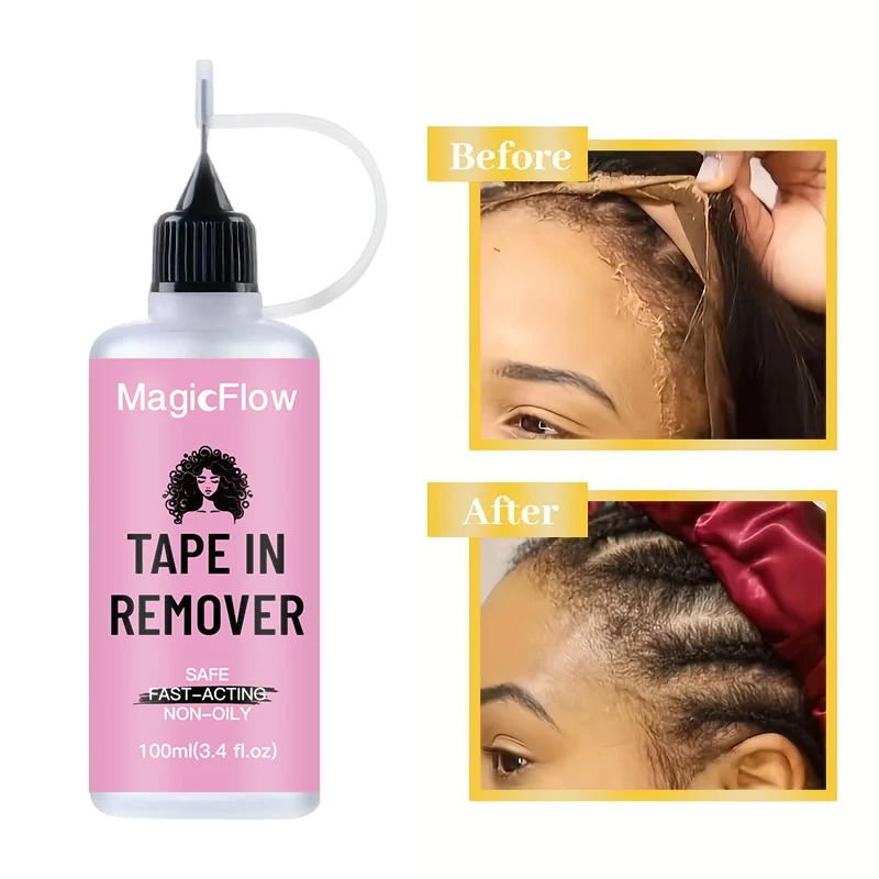 

100ml/3.4fl.oz Wigs Tape in Glue Remover - Easy Remove Lace Wigs, Clip-in Extensions, Hairline Glue | Quick Acting, No Residue,