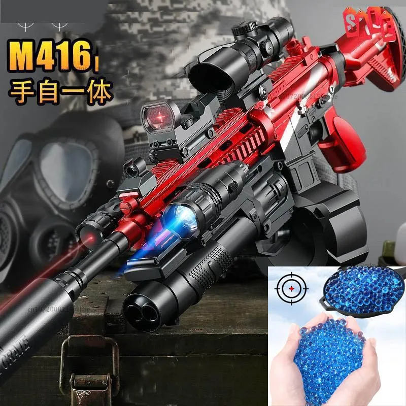 Pistola de Gel eléctrica para niños y adultos, juguete de balas blandas, Rifle de aire, Paintball, Bola de agua de Gel, Arma de tiro Cs falsa