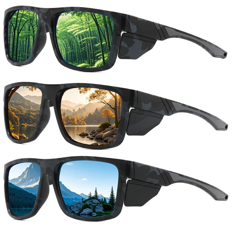 

Windproof Polarized Glasses Goggles Eyewear Tactical Camouflage Sunglasses Outdoor UV Protection Fishing Retro 6T504