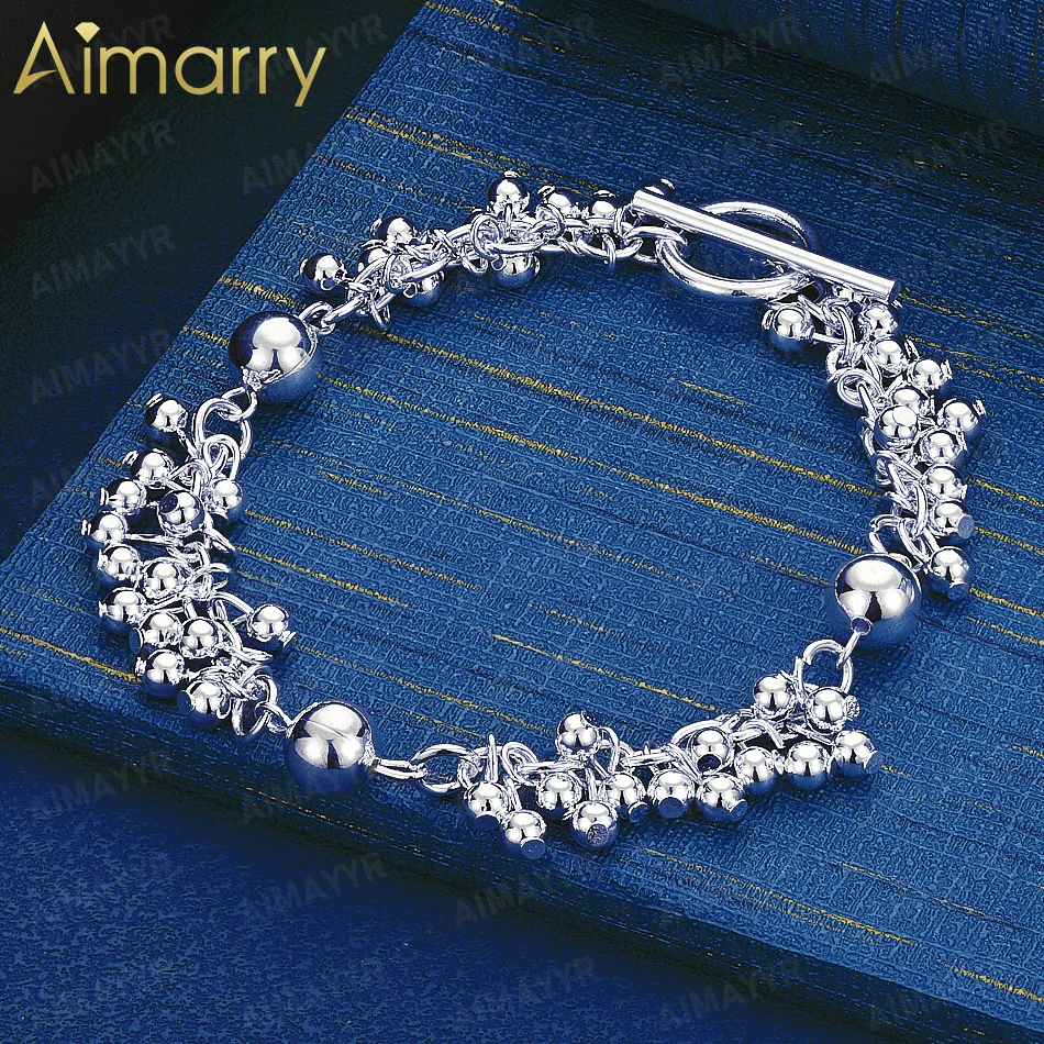 925 Sterling Silver Grape Streaming Su Bead Bracelet for Women's Parties and Weddings High-quality Fashion Jewelry